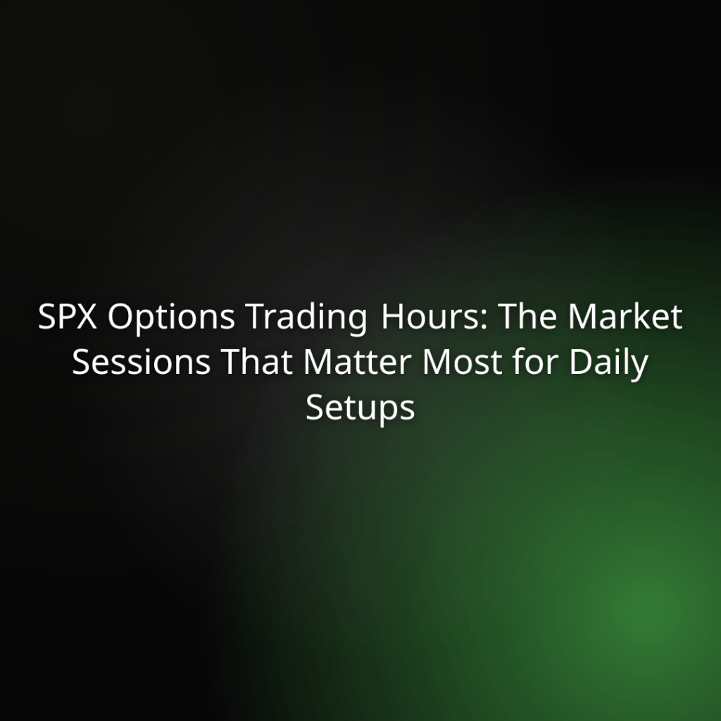Slide title: SPX Options Trading Hours—The market sessions that matter most for daily setups