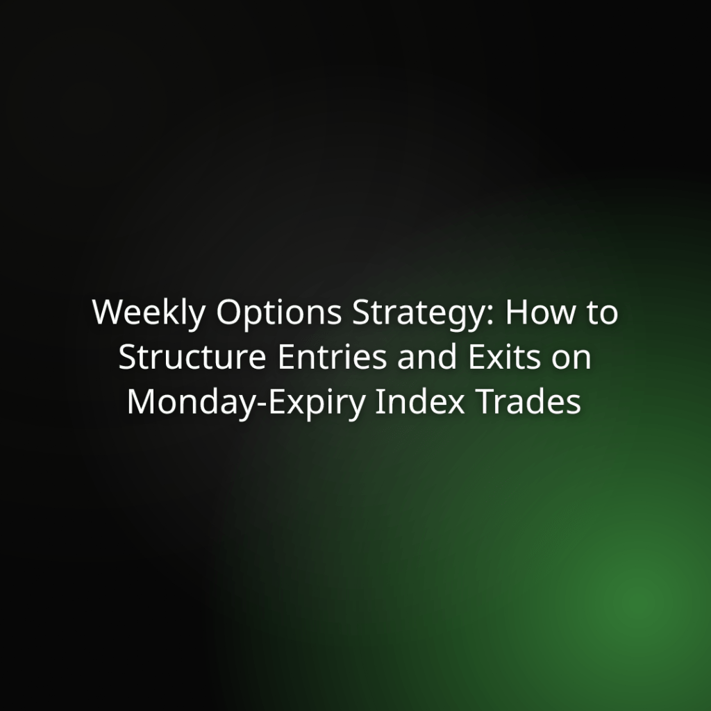 Title slide: Weekly Options Strategy—How to Structure Entries and Exits on Monday-Expiry Index Trades